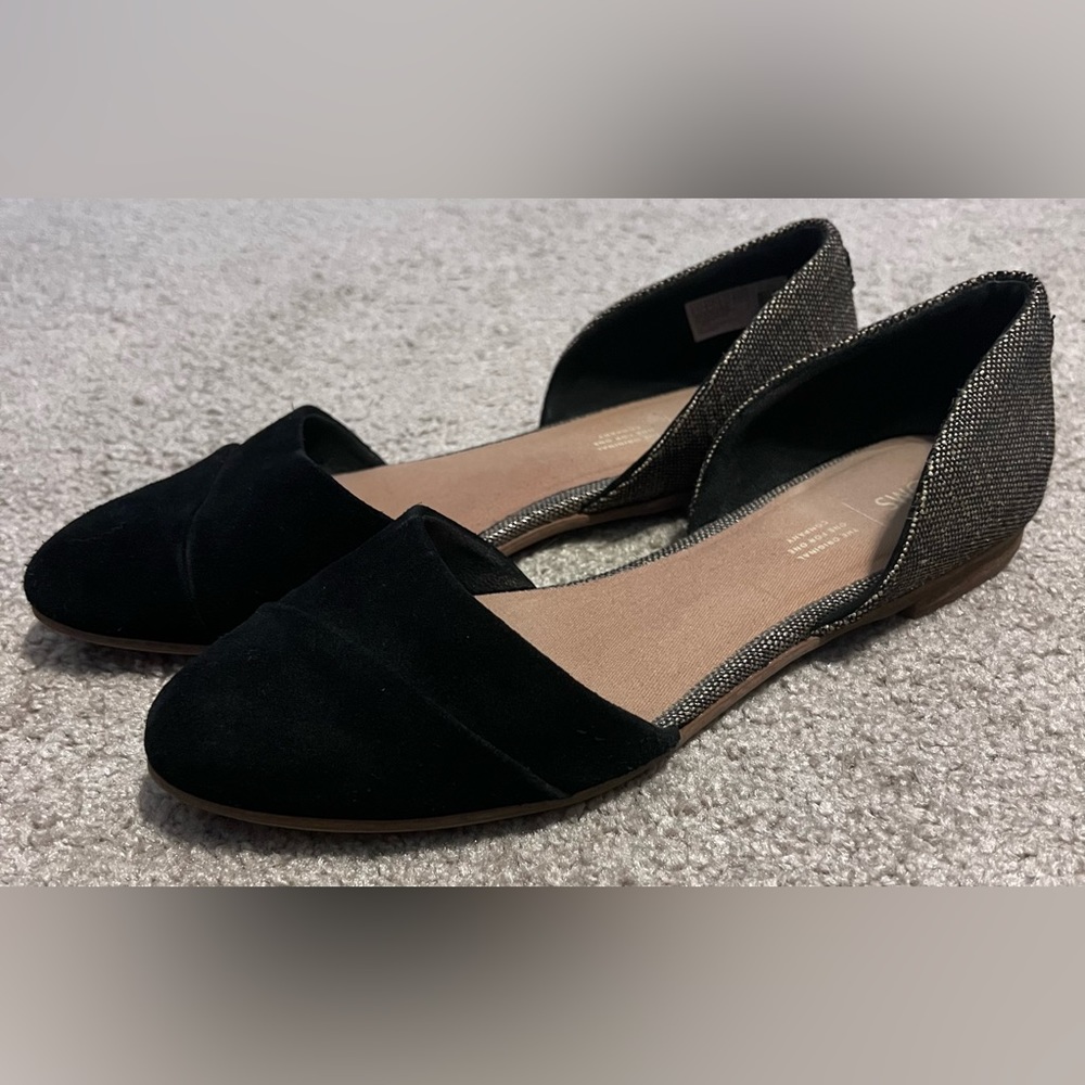 Toms Black and Glittery flats
